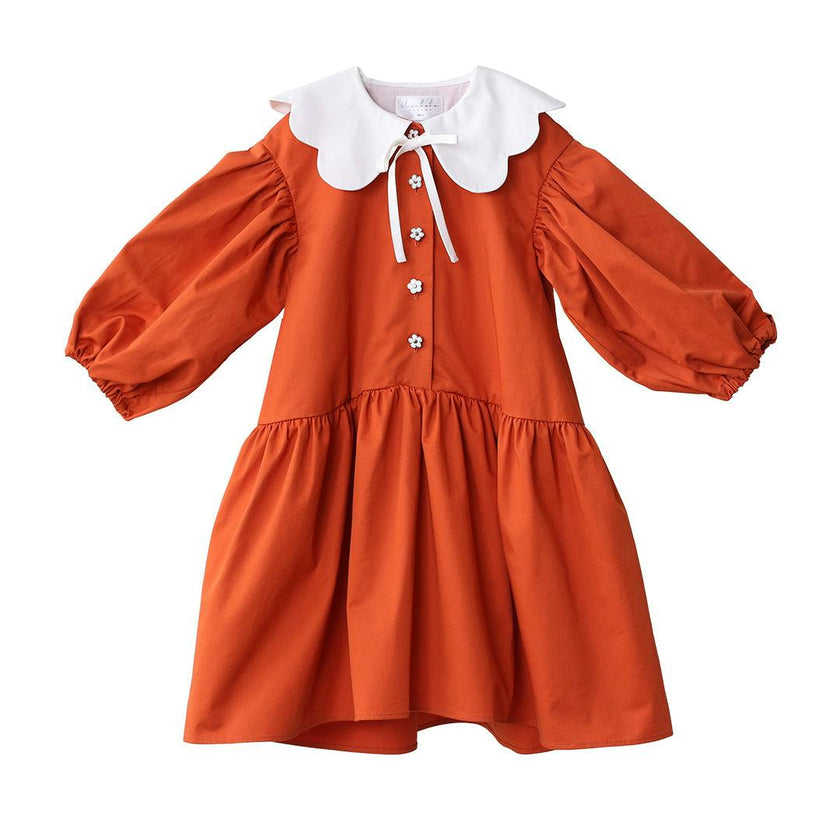Selena dress (tangerine/ivory)
