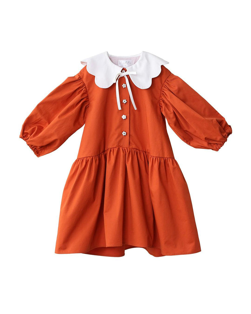 Selena dress (tangerine/ivory)