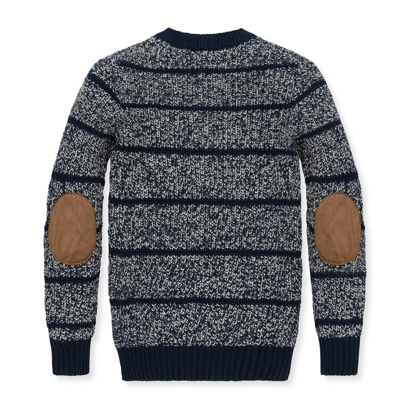Organic Sweater Henley with Elbow Patches