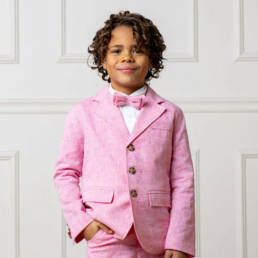 Classic Linen Bow Tie, Pink