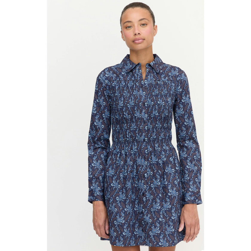 The Mira Dress - Navy Cala Paisley