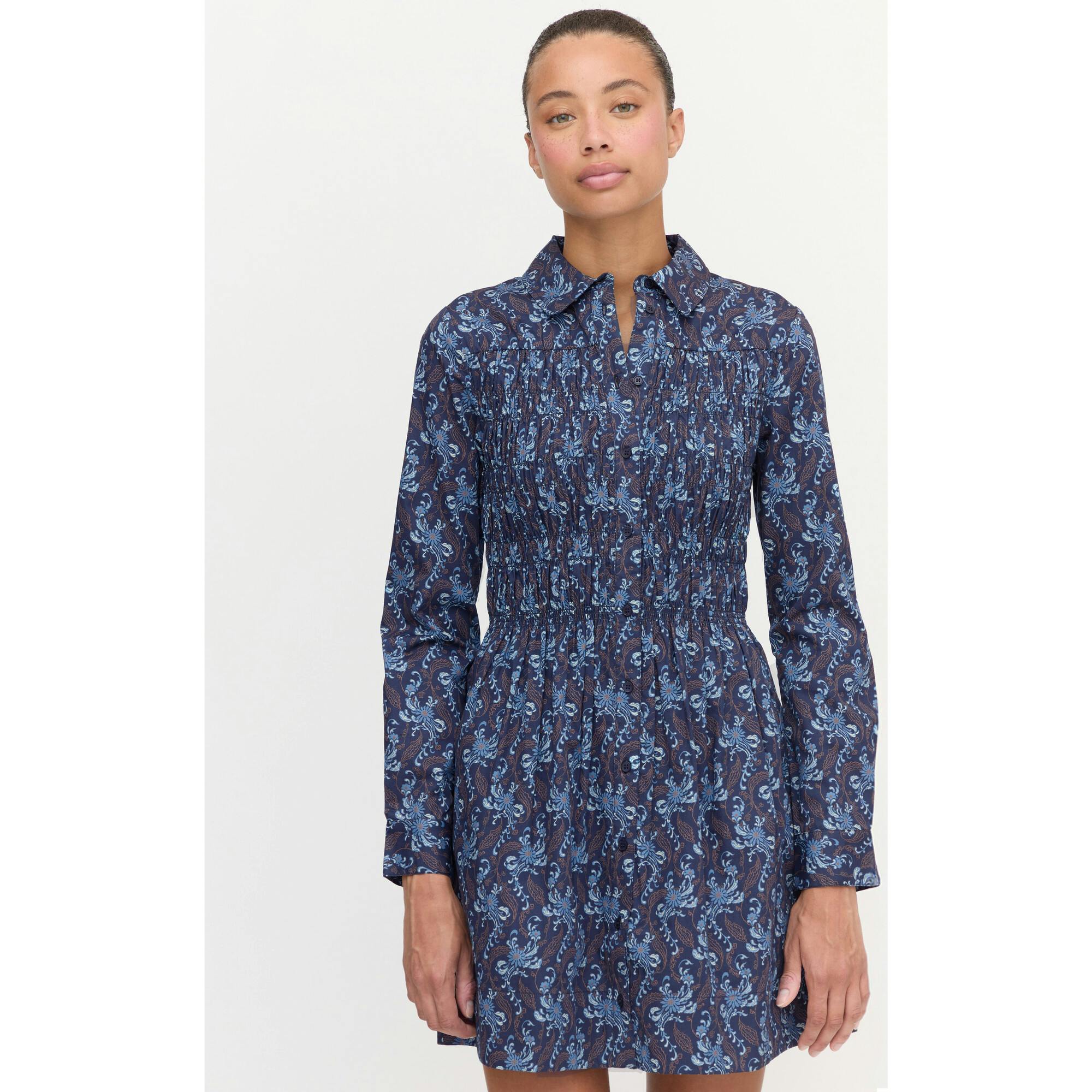 The Mira Dress - Navy Cala Paisley
