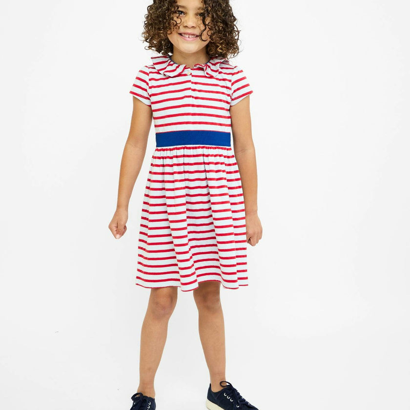 Allegra Dress, Paprika Stripe