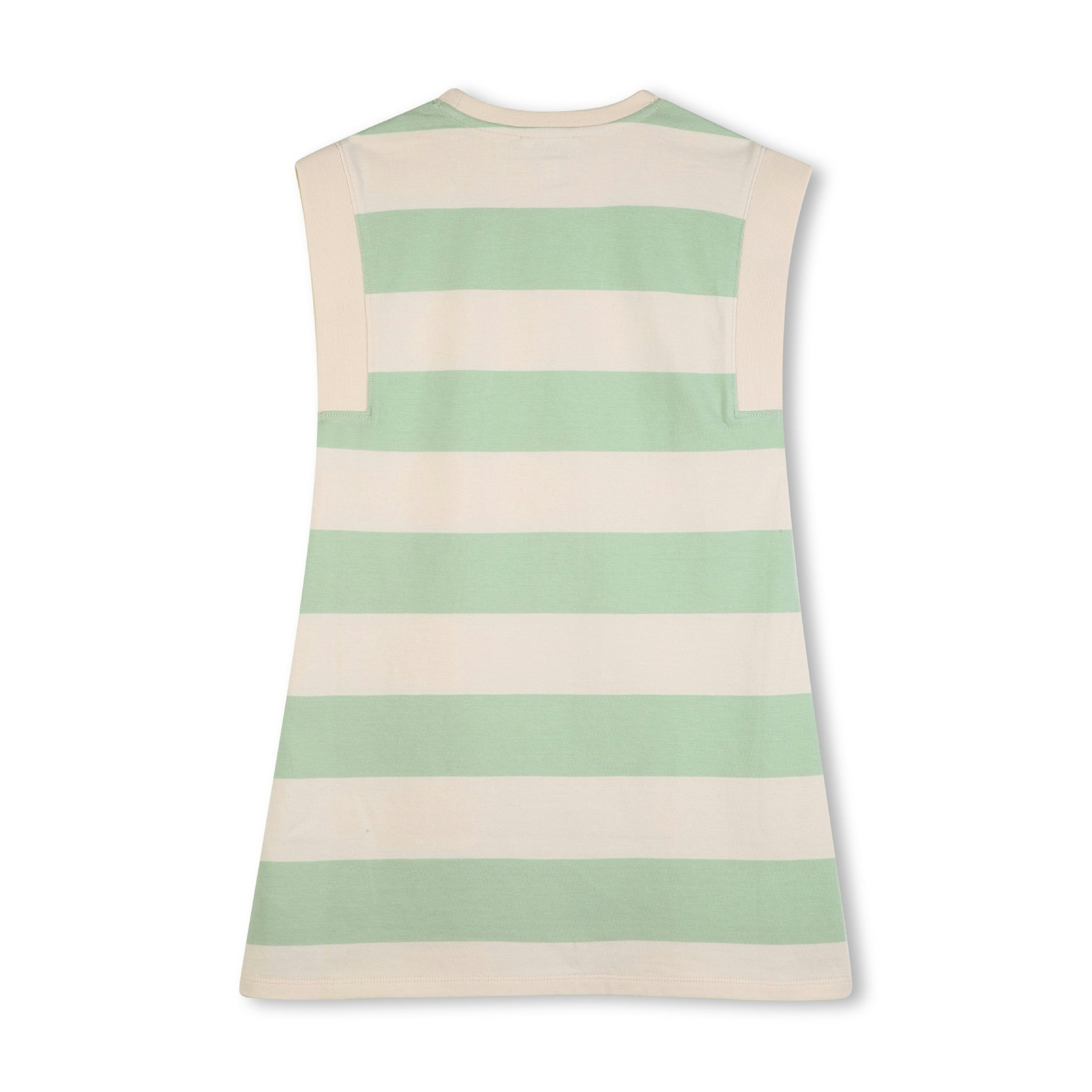 Light Green & Beige Kenzo Striped Dress