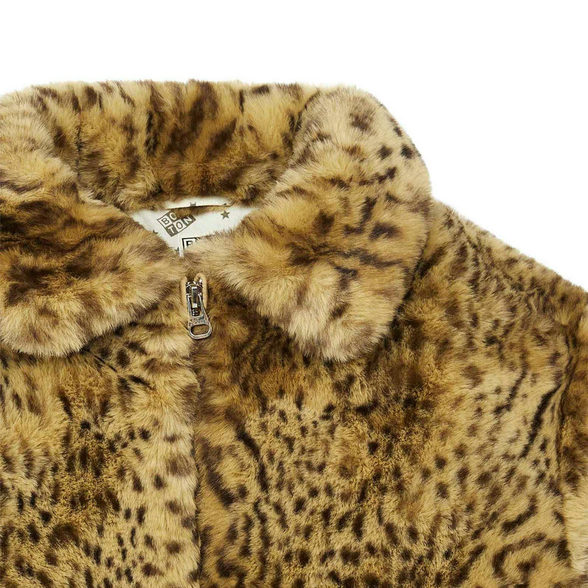 Faux-Fur Leopard Women's Bomber Jacket