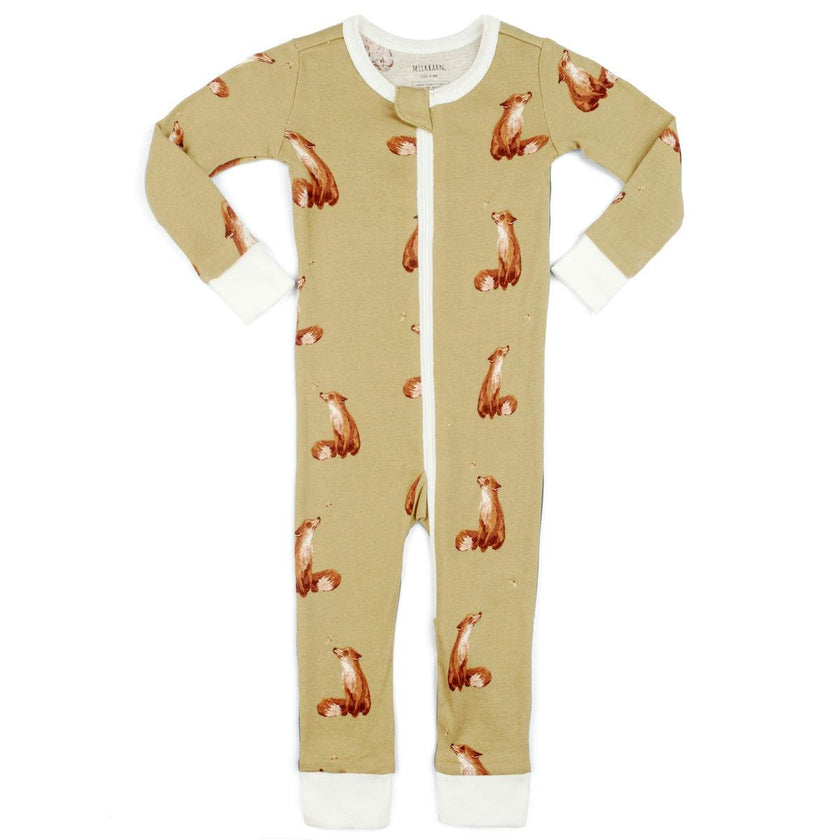 Gold Organic Cotton Zipper Pajama