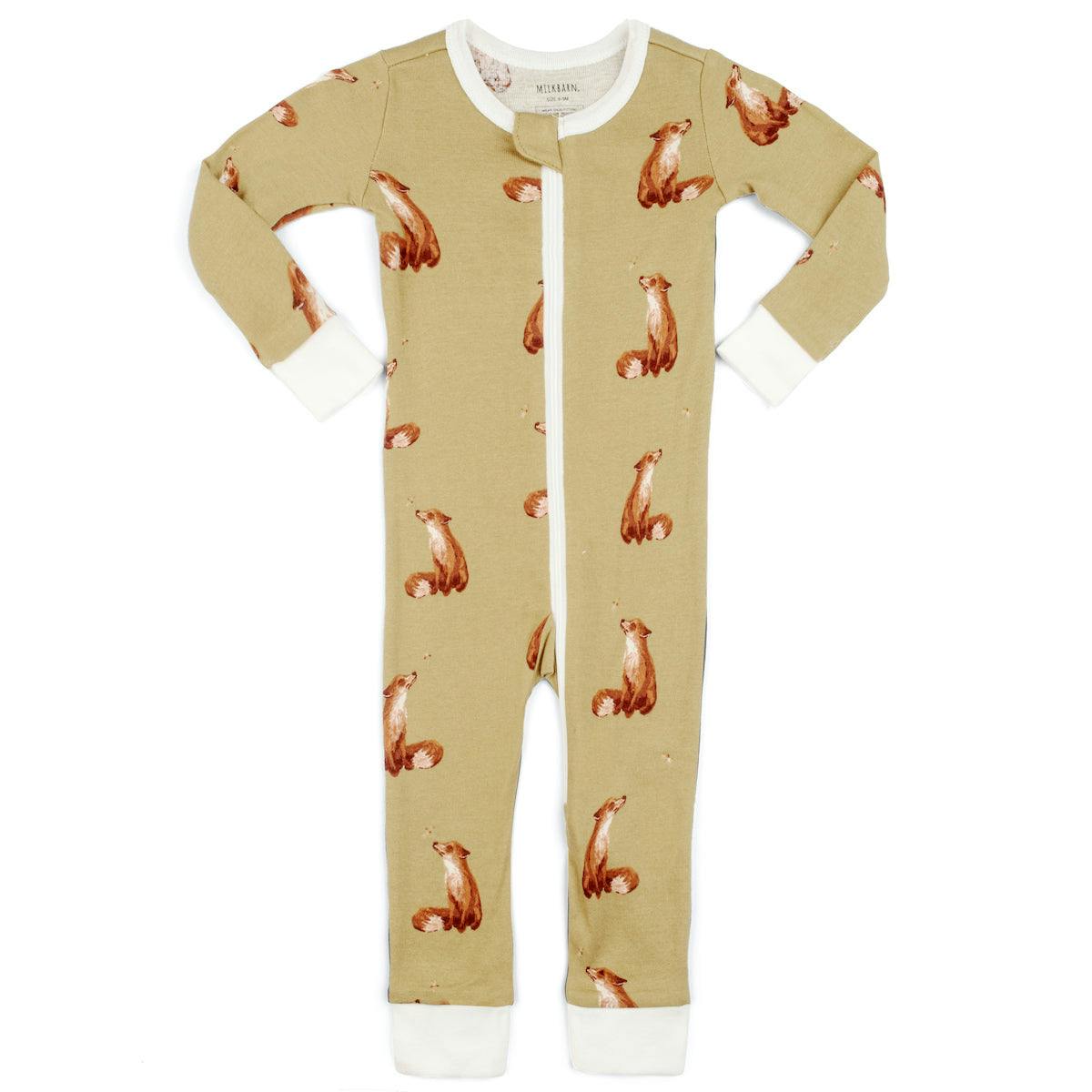 Gold Organic Cotton Zipper Pajama