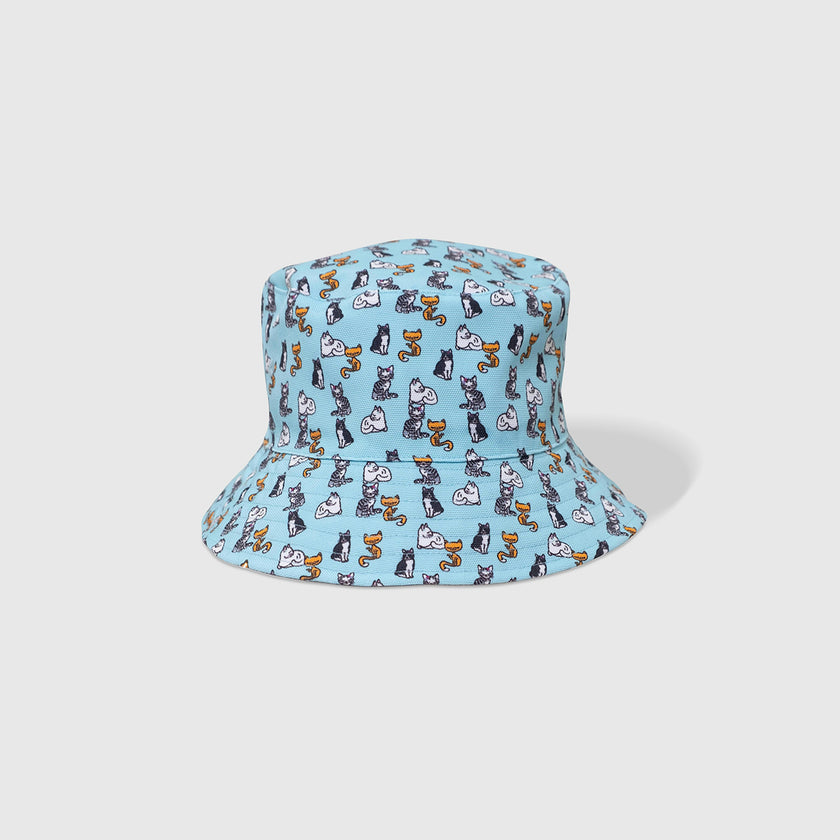 Reversible Bucket Hat – Pals in Print Collection: Sweet Cats