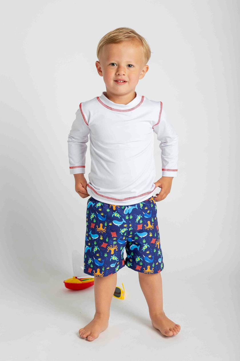 Under The Sea Print Swim Trunk