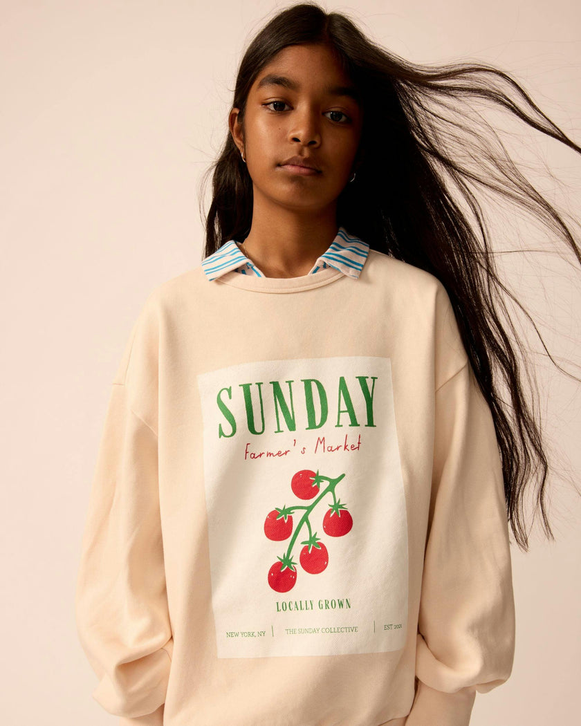 Organic Weekend Sweatshirt in Peach