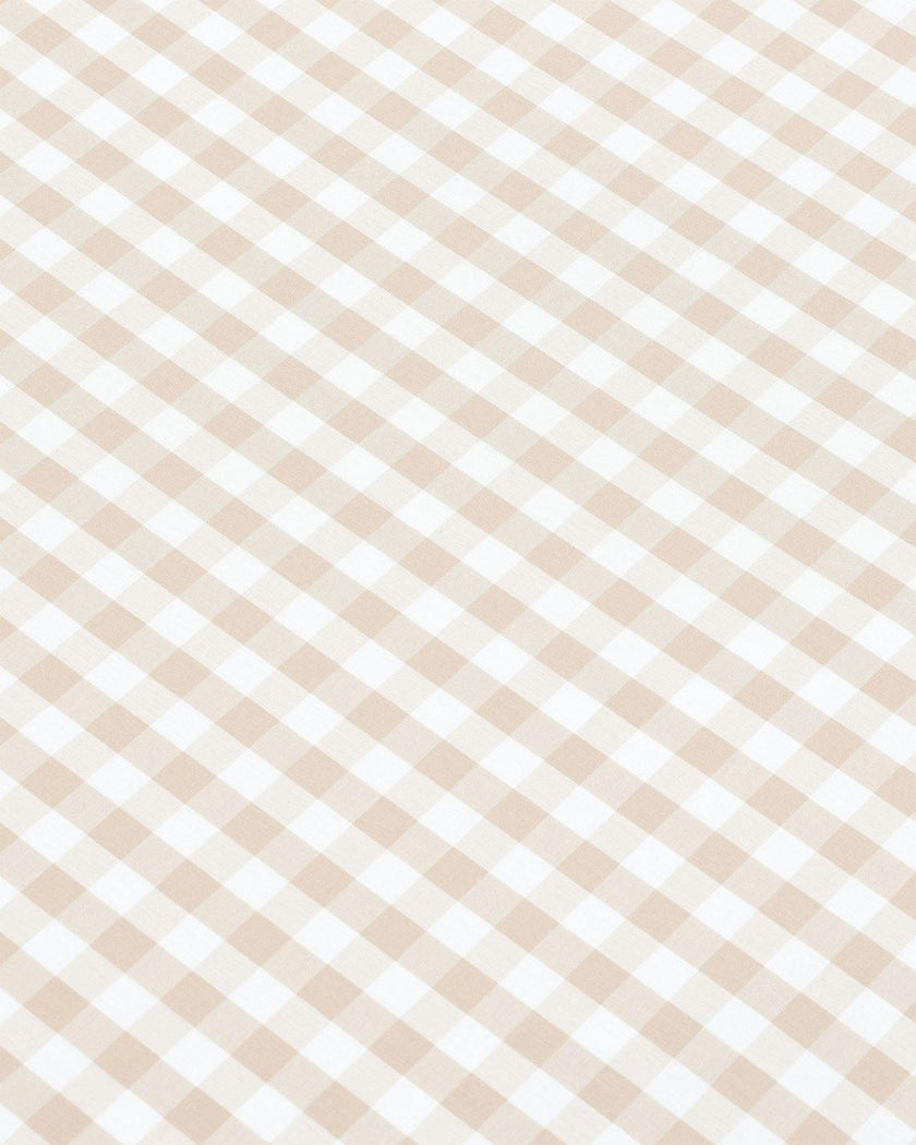 Luxe Premium Percale Bed Sheets in Camel Gingham