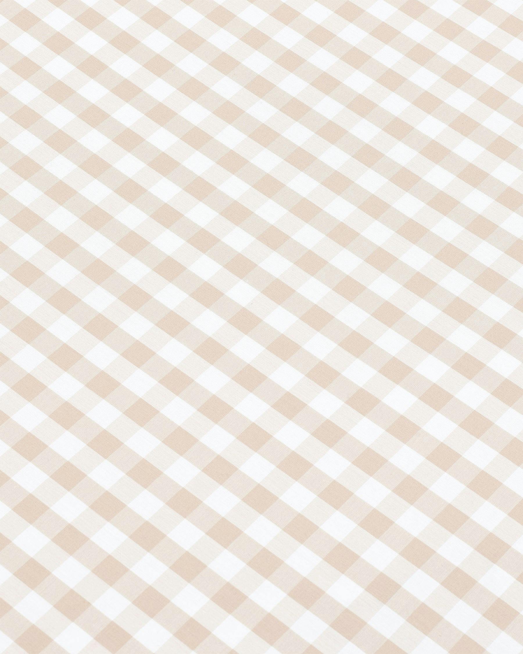 Luxe Premium Percale Bed Sheets in Camel Gingham