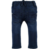 Front Pocket Elastic Waistband Denim Pants