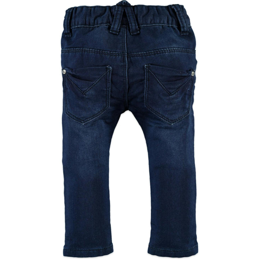 Front Pocket Elastic Waistband Denim Pants