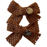 Della Chenille Lace Double Bow Clip