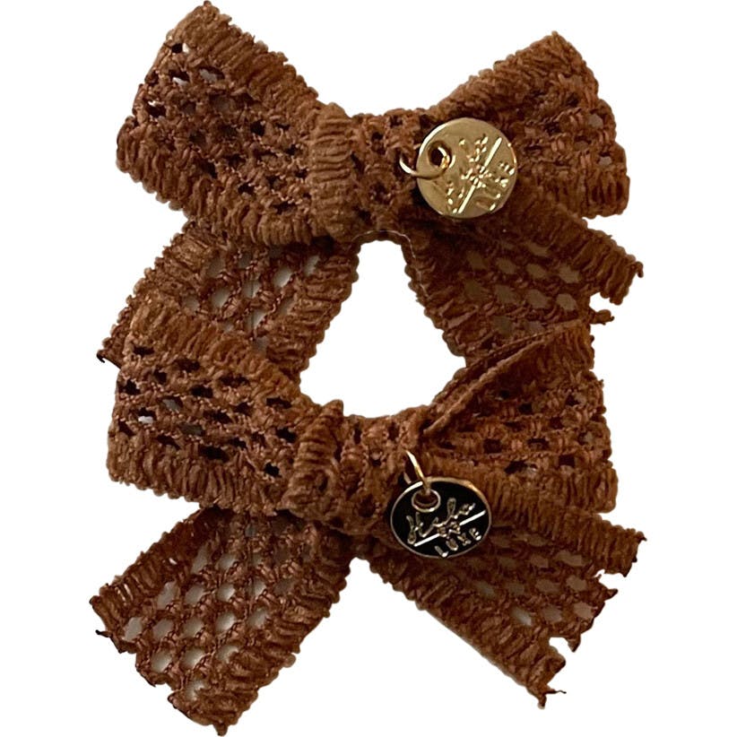 Della Chenille Lace Double Bow Clip