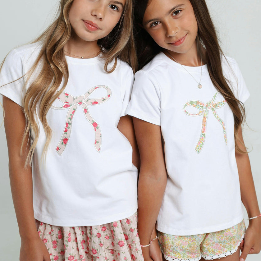 Bow T-Shirt in Petite Rose