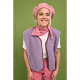women's wool beret - pink hearts