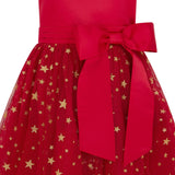 Stella Satin & Gold Star Girls Party Dress