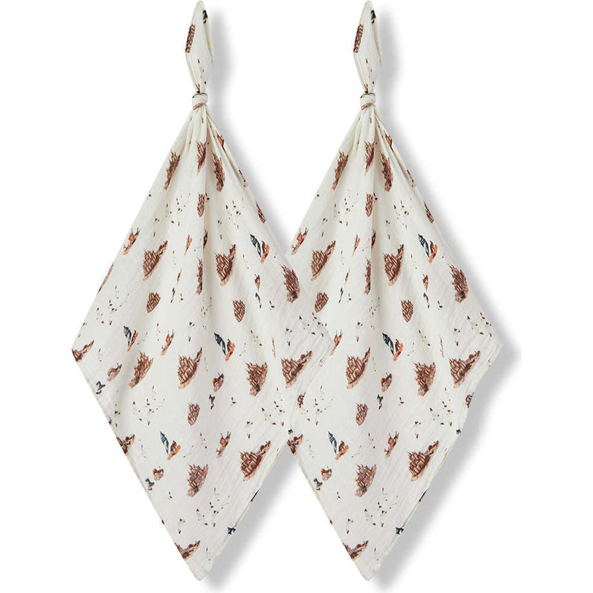 Sandcastle Organic Cotton Muslin Two-Piece Burp Cloth Set