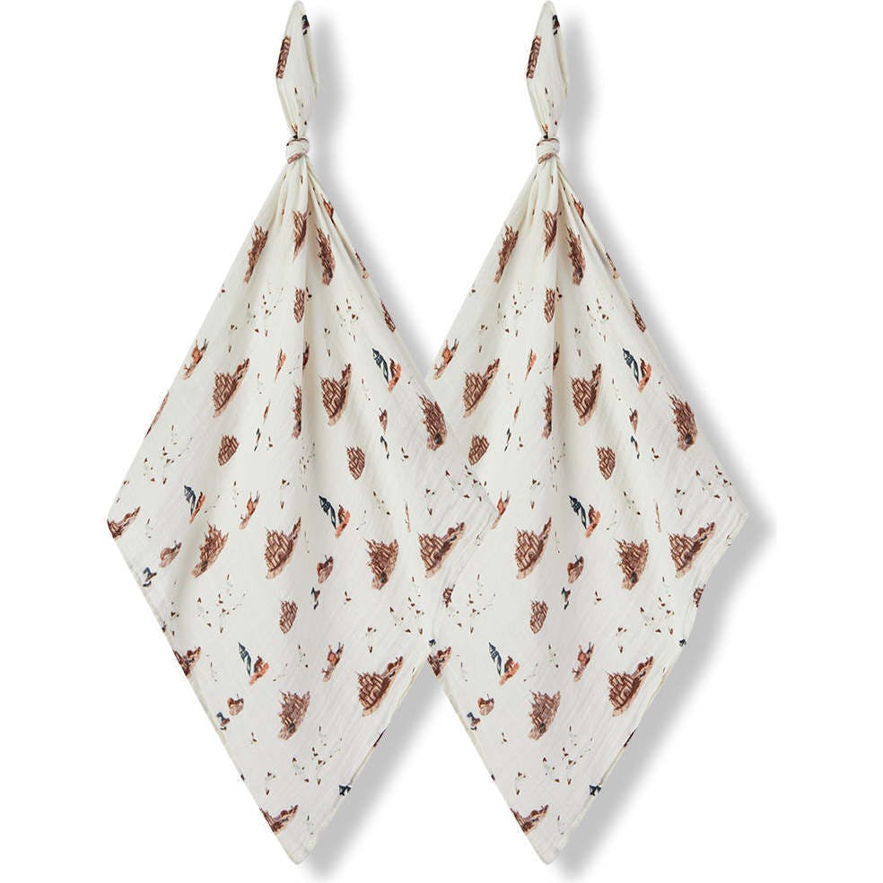 Sandcastle Organic Cotton Muslin Two-Piece Burp Cloth Set
