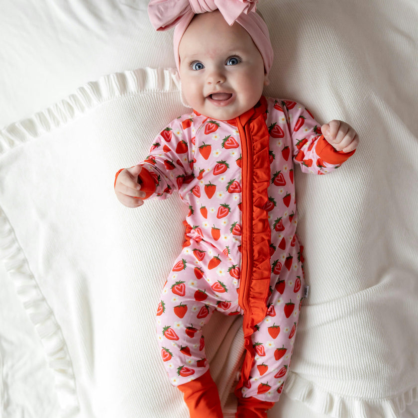 Strawberry Fields Ruffle Snoozer