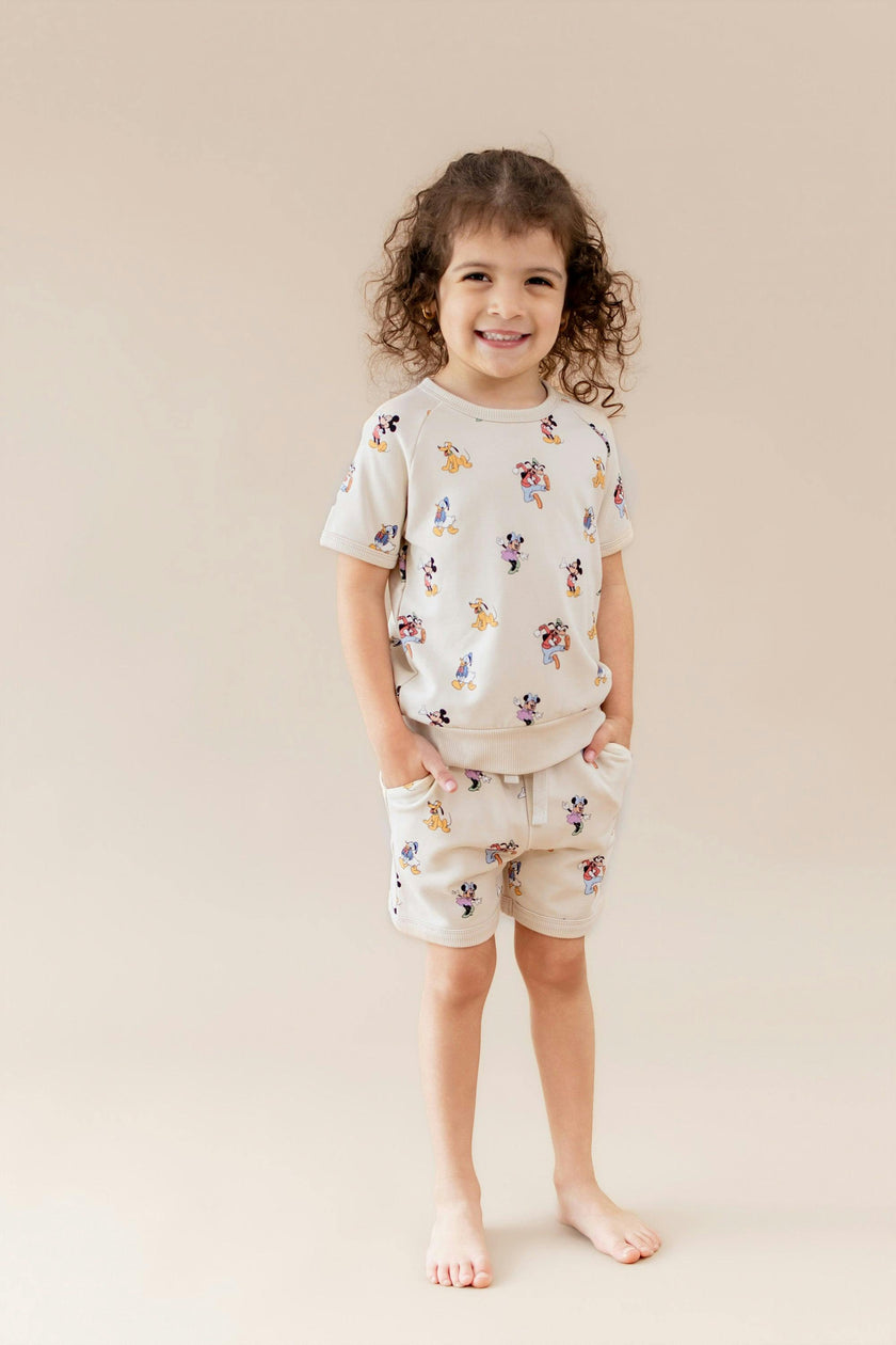 Short Sleeve Jogger Set in Mickey Mouse and Friends