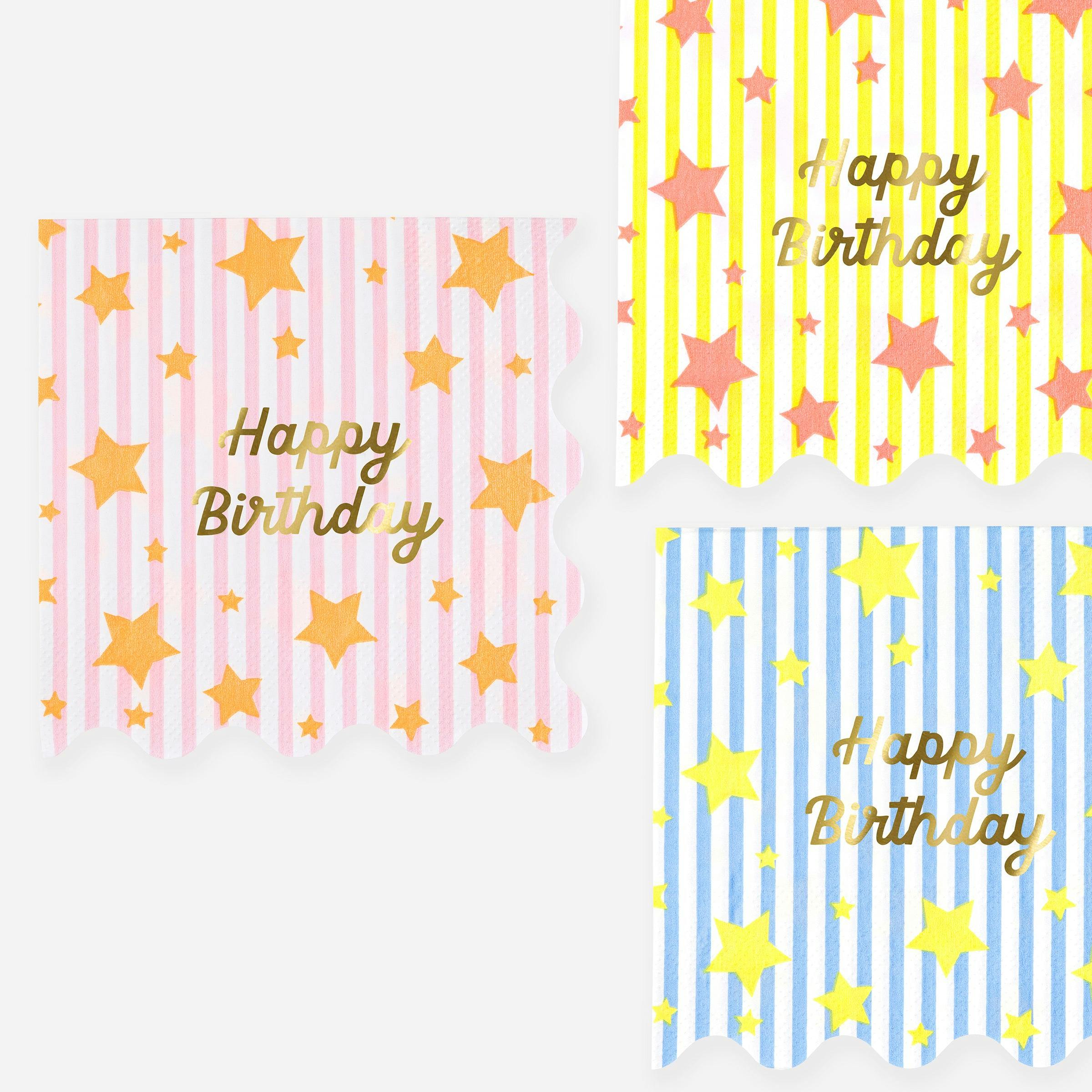 Bright Star Happy Birthday Large Napkins