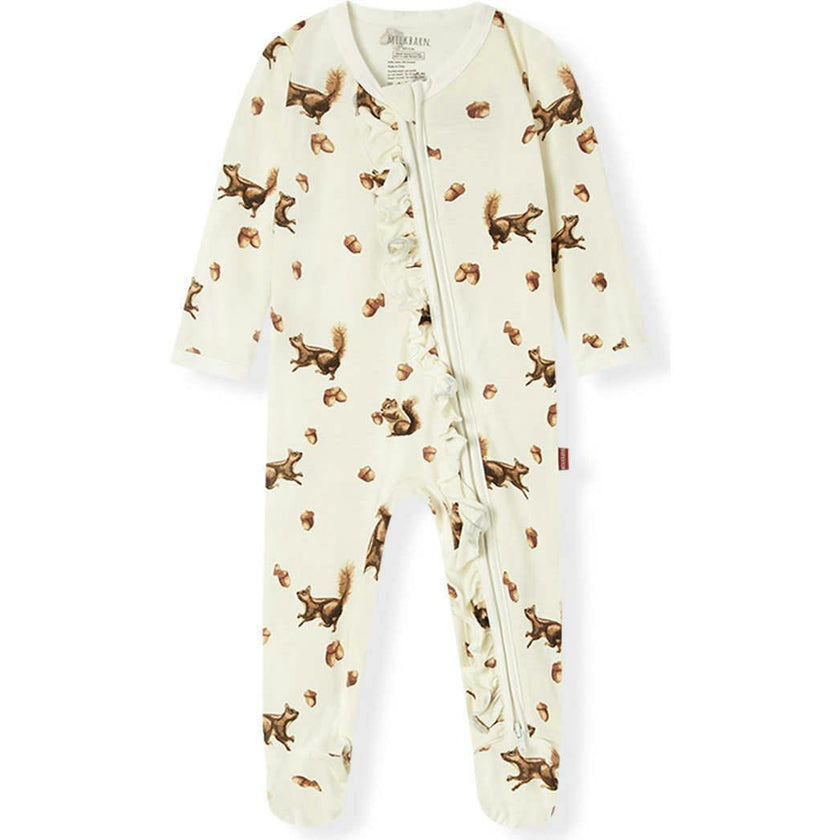 Luxe Stretch Ruffle Footed Romper