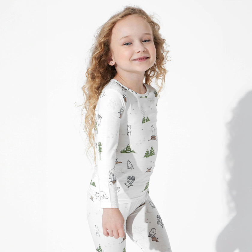 Winter Forest Animals Bamboo Kids Pajamas