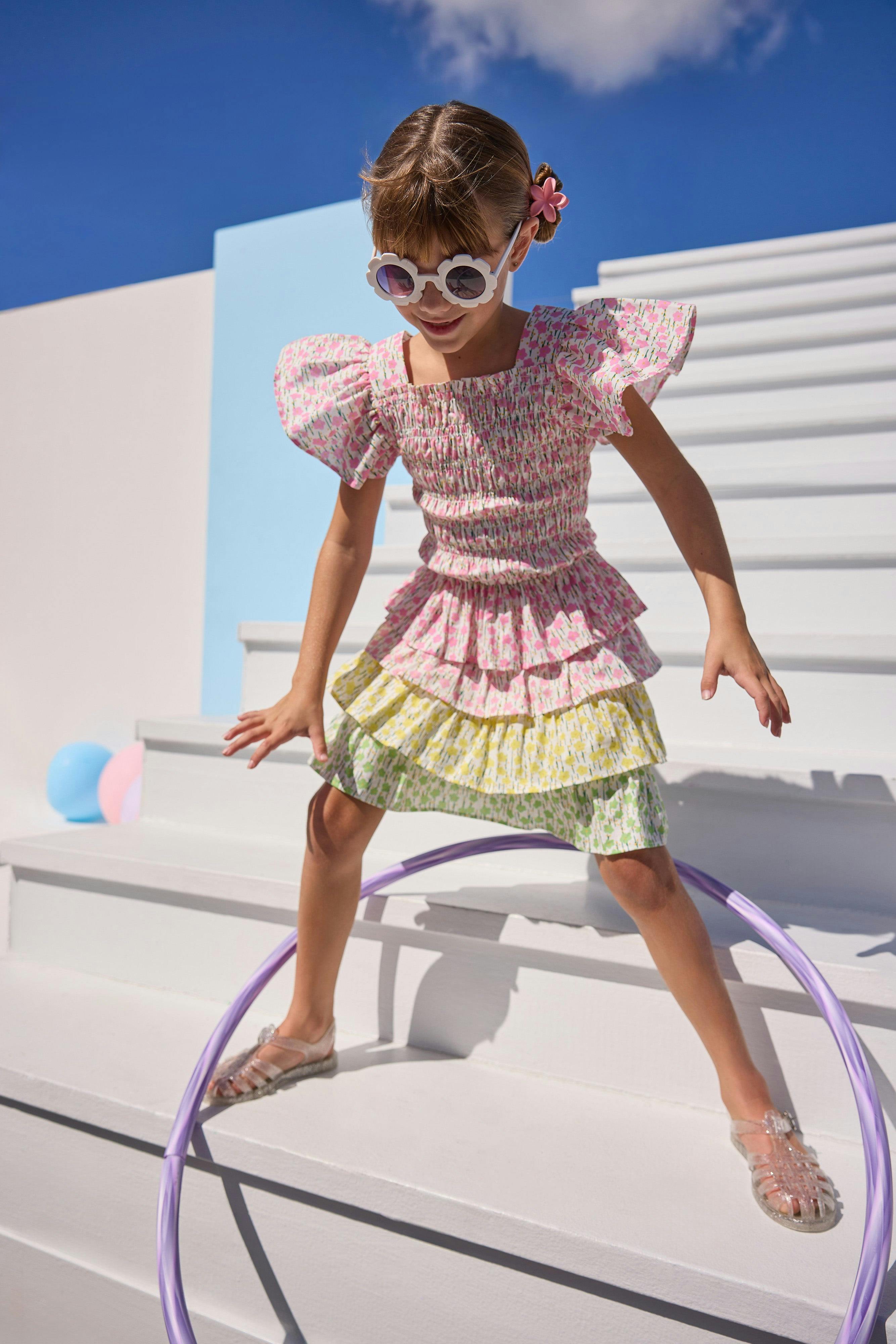 Multi Tiered Skort - Darien Daisies