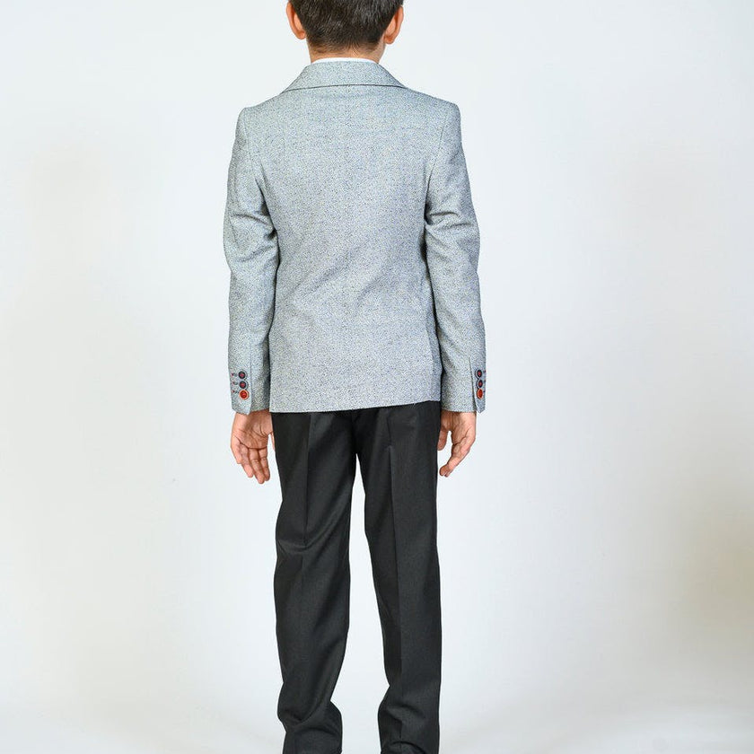Cool Gray Embroidered Blazer