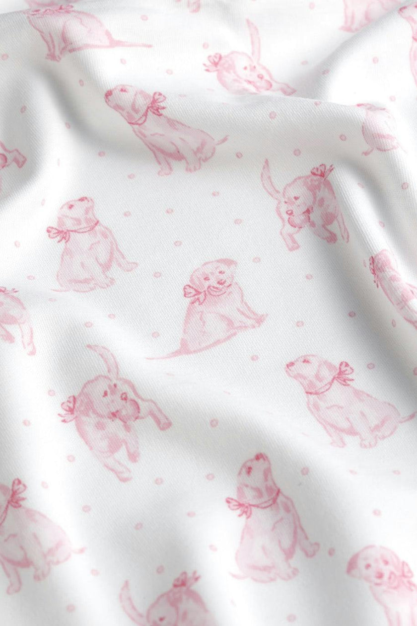 Pink Puppy Love Print Blanket