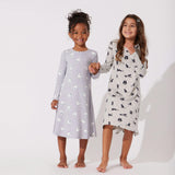Black Cat Halloween Bamboo Girls' Long Sleeve Dress