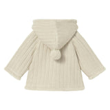 Newborn Girl Knit Jacket with Faux Fur