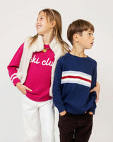 Kids Alpine Stripe Sweater in Navy Blue