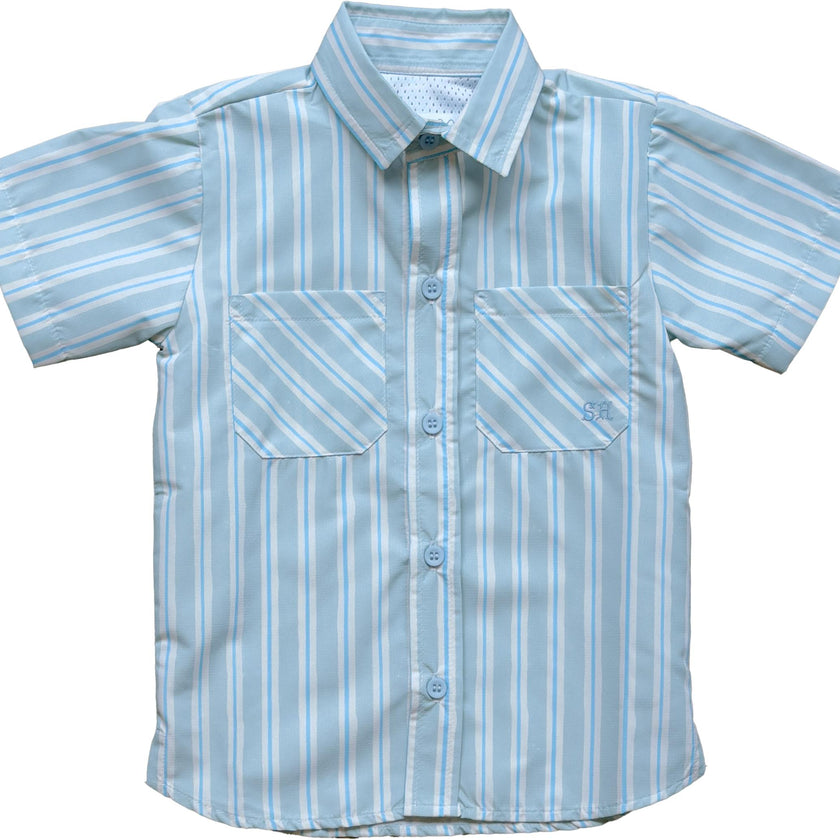 Sporting Shirt in Stripe In Blue Jay