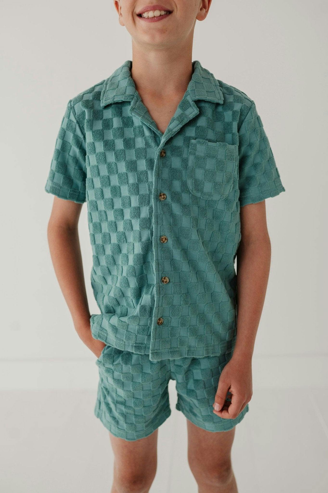 Boy's Terry Button Top
