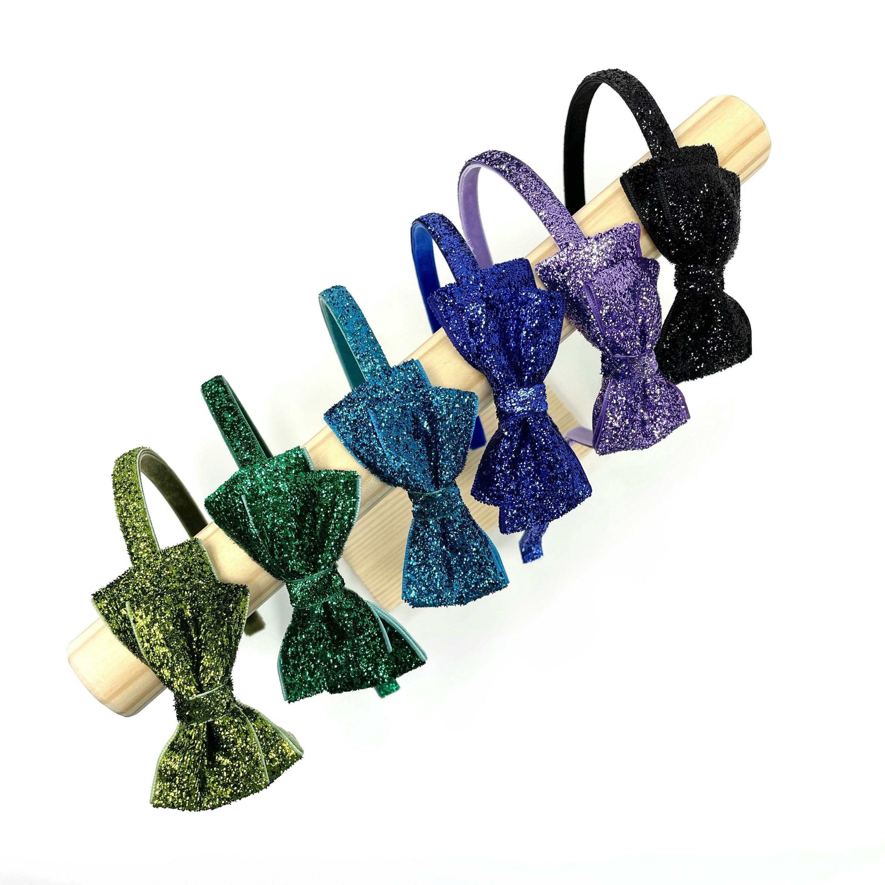 Glitter Bow Headband, Black