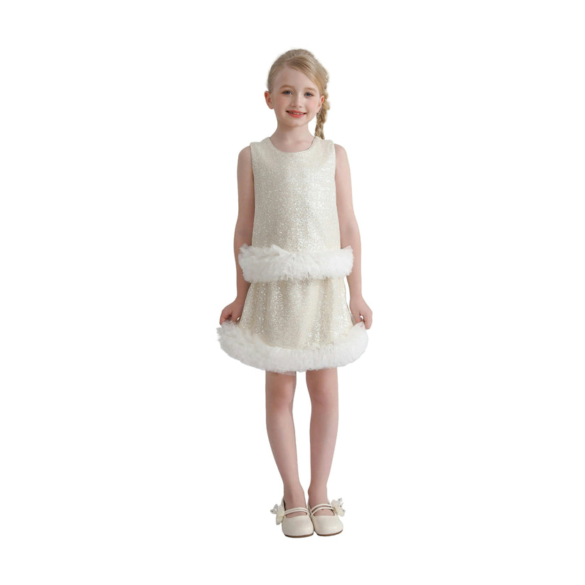 Cream Celeste Sequin Party Outfit