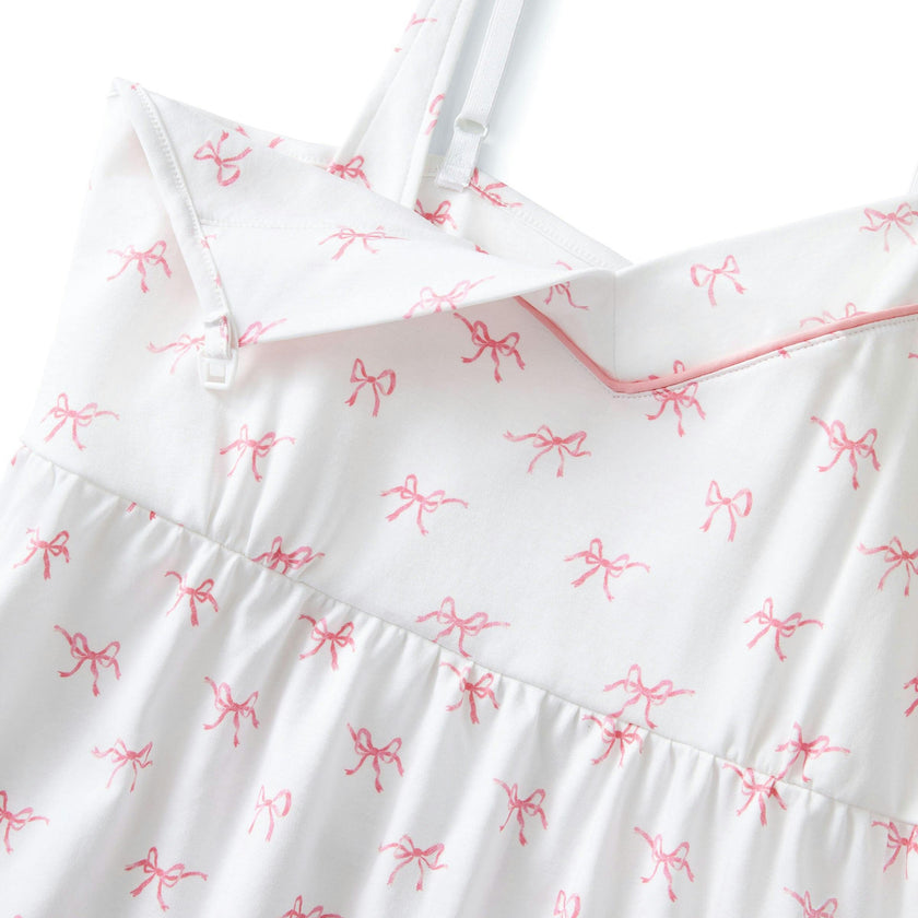 Women's Pima Maternity Nightgown in Blushing Bows