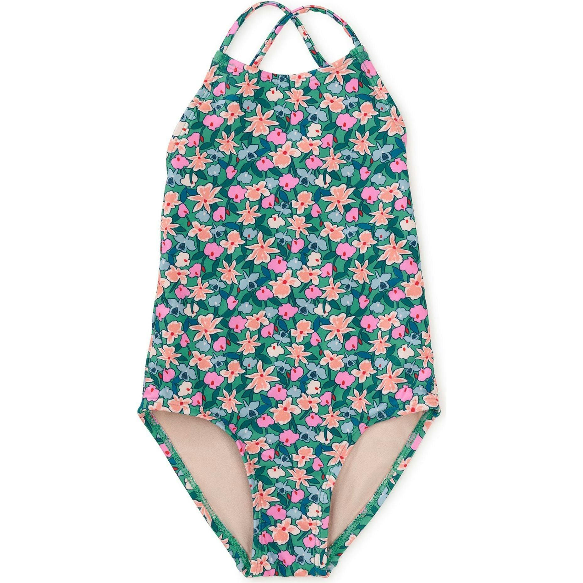 Cross Back One-Piece Swimsuit, Blue