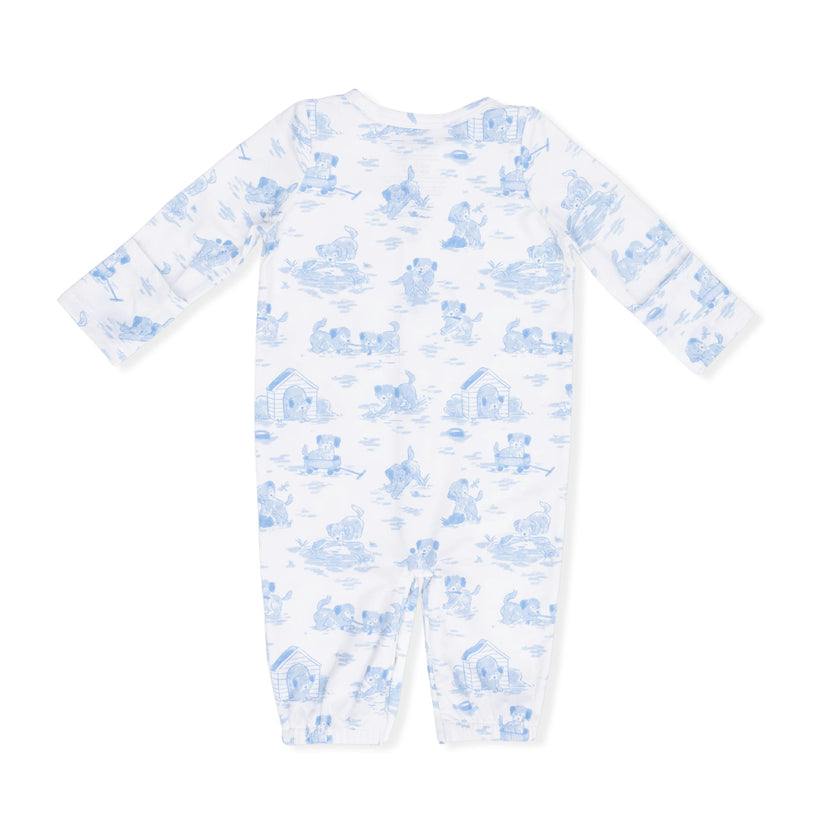 Puppy Toile Blue - Convertible Gown