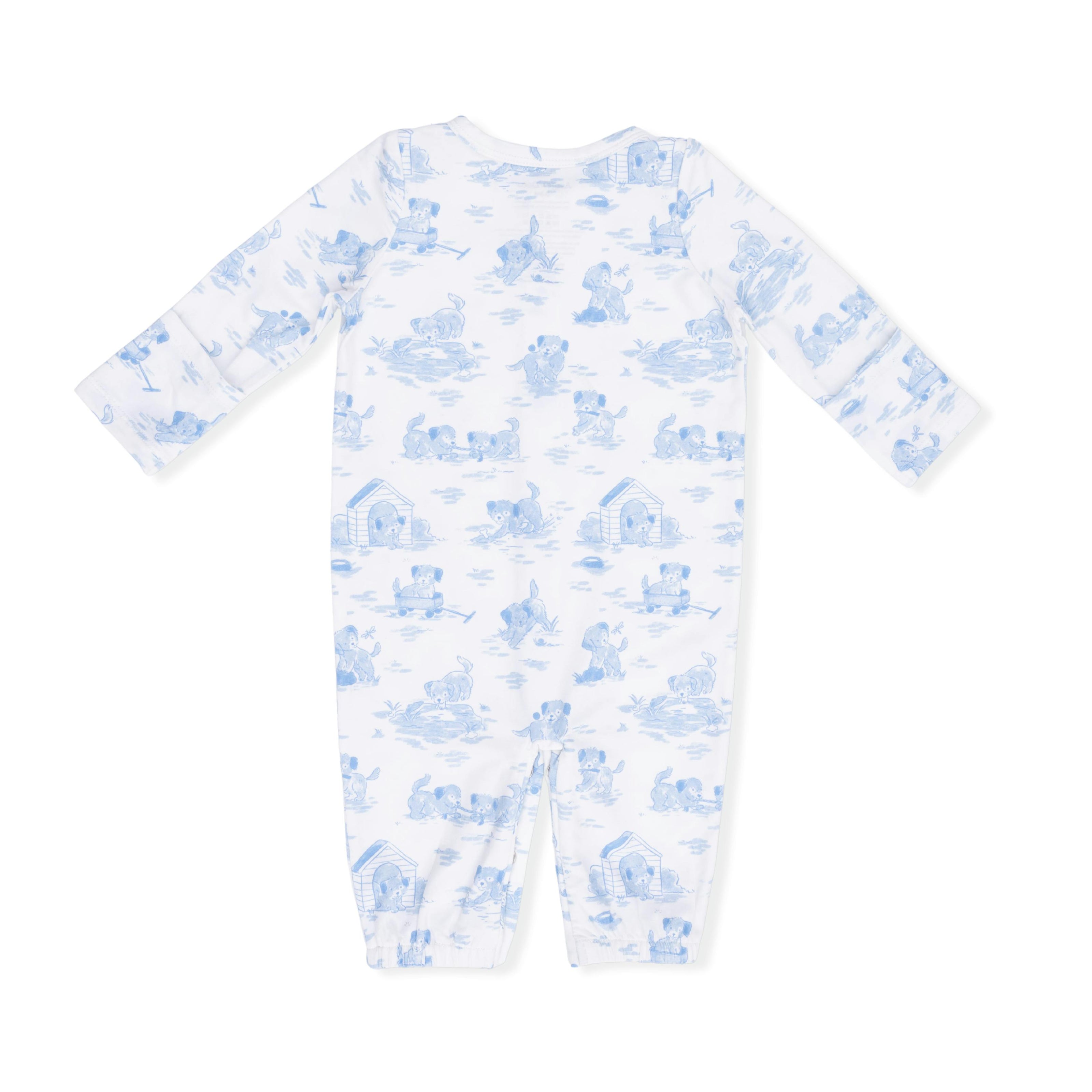 Puppy Toile Blue - Convertible Gown