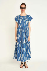 Vienna Maxi Dress in Indigo Rainfall