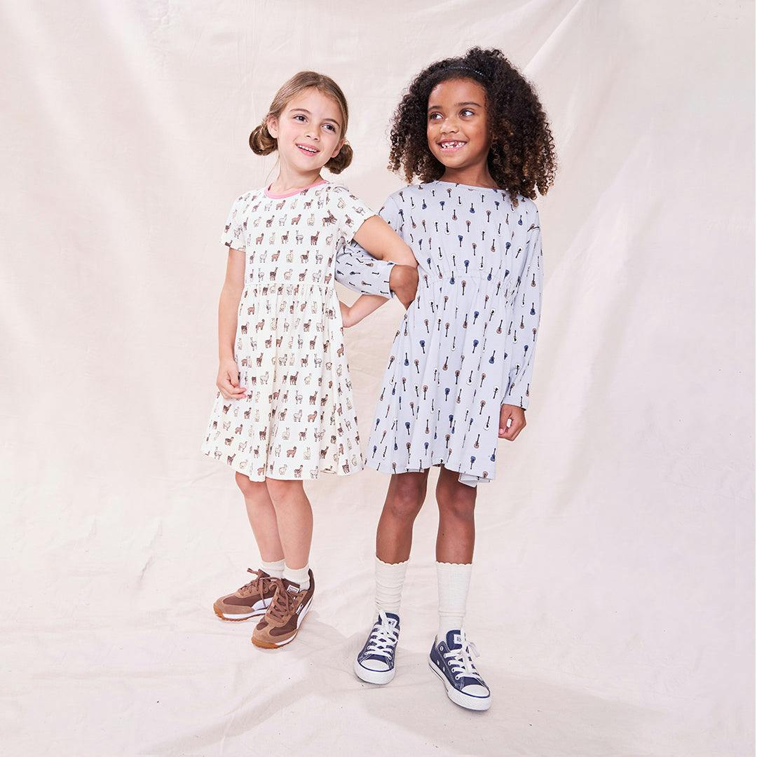 Playground Long Sleeve Dress, Tiny Vintage Guitars