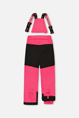 Two Piece Play Snowsuit Black Rose Print With Pink Pants