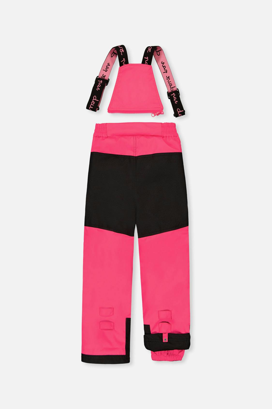 Two Piece Play Snowsuit Black Rose Print With Pink Pants