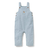 Baby Gingham Dog Overall, blue
