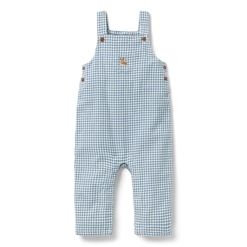 Baby Gingham Dog Overall, blue